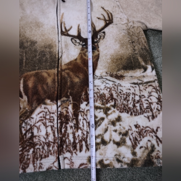 Deer Print Fleece Jacket Size M - Picture 3 of 5